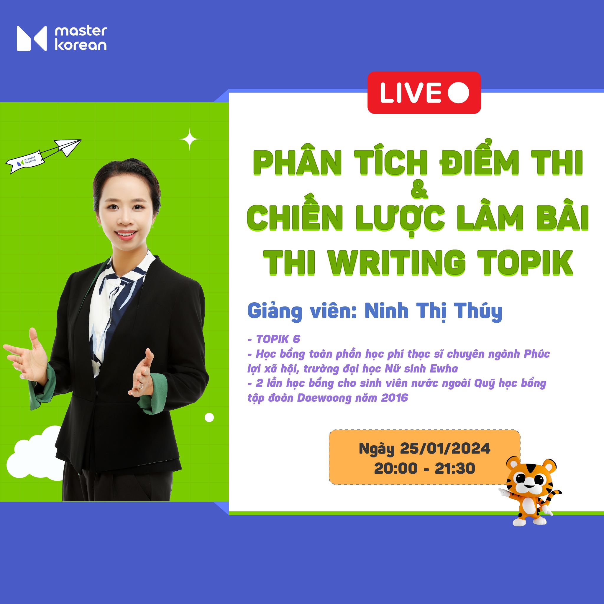 Facebook Livestream 2024.01: Học tips hay phá đảo writing khó nhằn của kỳ thi TOPIK II câu 51