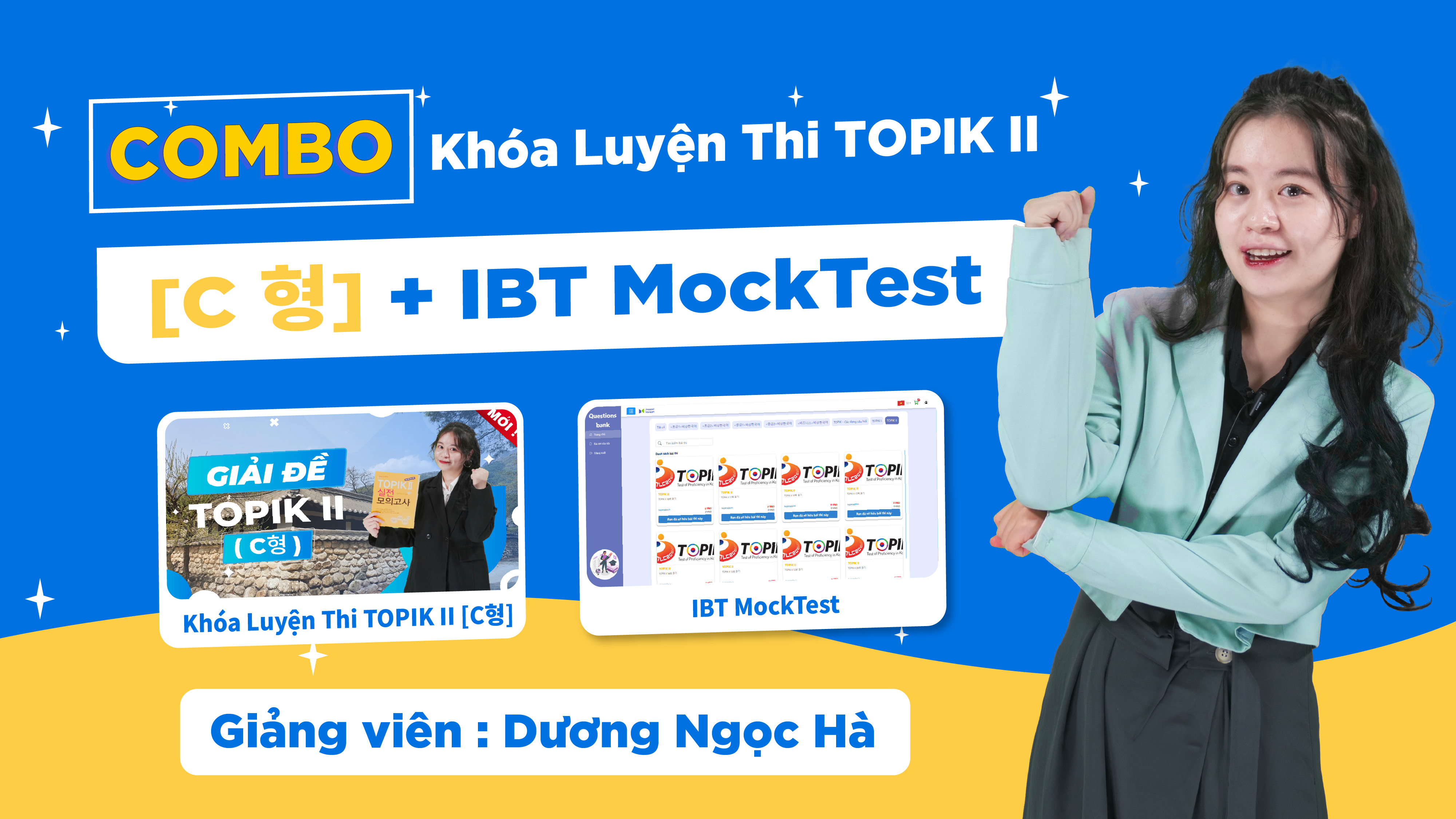 [-28%] COMBO Khóa Luyện Thi TOPIK II [C형] + IBT MockTest