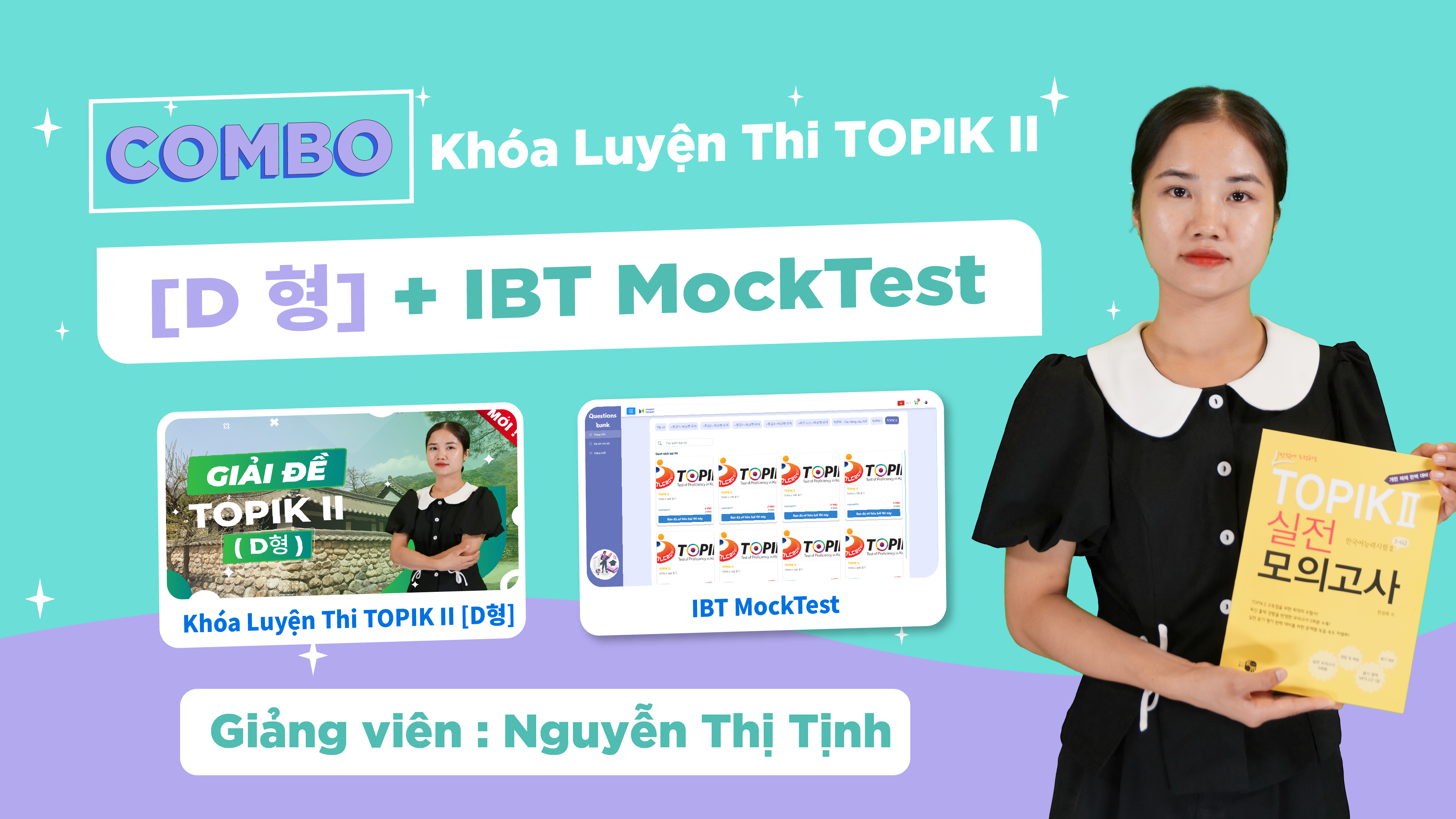 [-28%] COMBO Khóa Luyện Thi TOPIK II [D형] + IBT MockTest